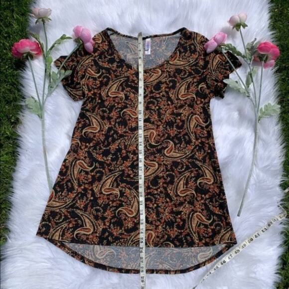 LulaRoe Small Brown Paisley Soft Perfect T shirt - Picture 4 of 8